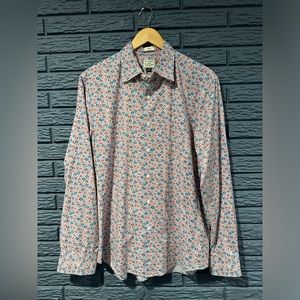 J CREW Floral Long Sleeve Button Down Slim Fit Mens Med